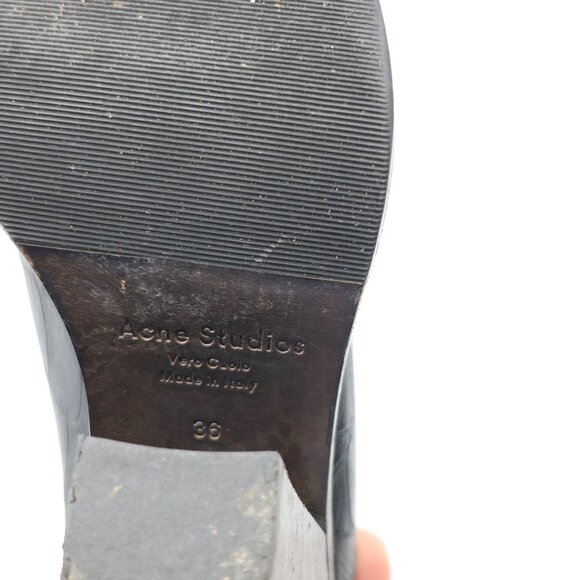 Acne Studios Star Chelsea Bootie Women's EU 36 Metallic Gray Leather Ankle Boots - Picture 3 of 11